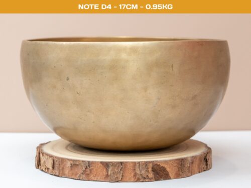 05.02.20260027 Chuông Xoay Himalaya Vàng Trơn Note D4 | Ø17cm | 0.95kg