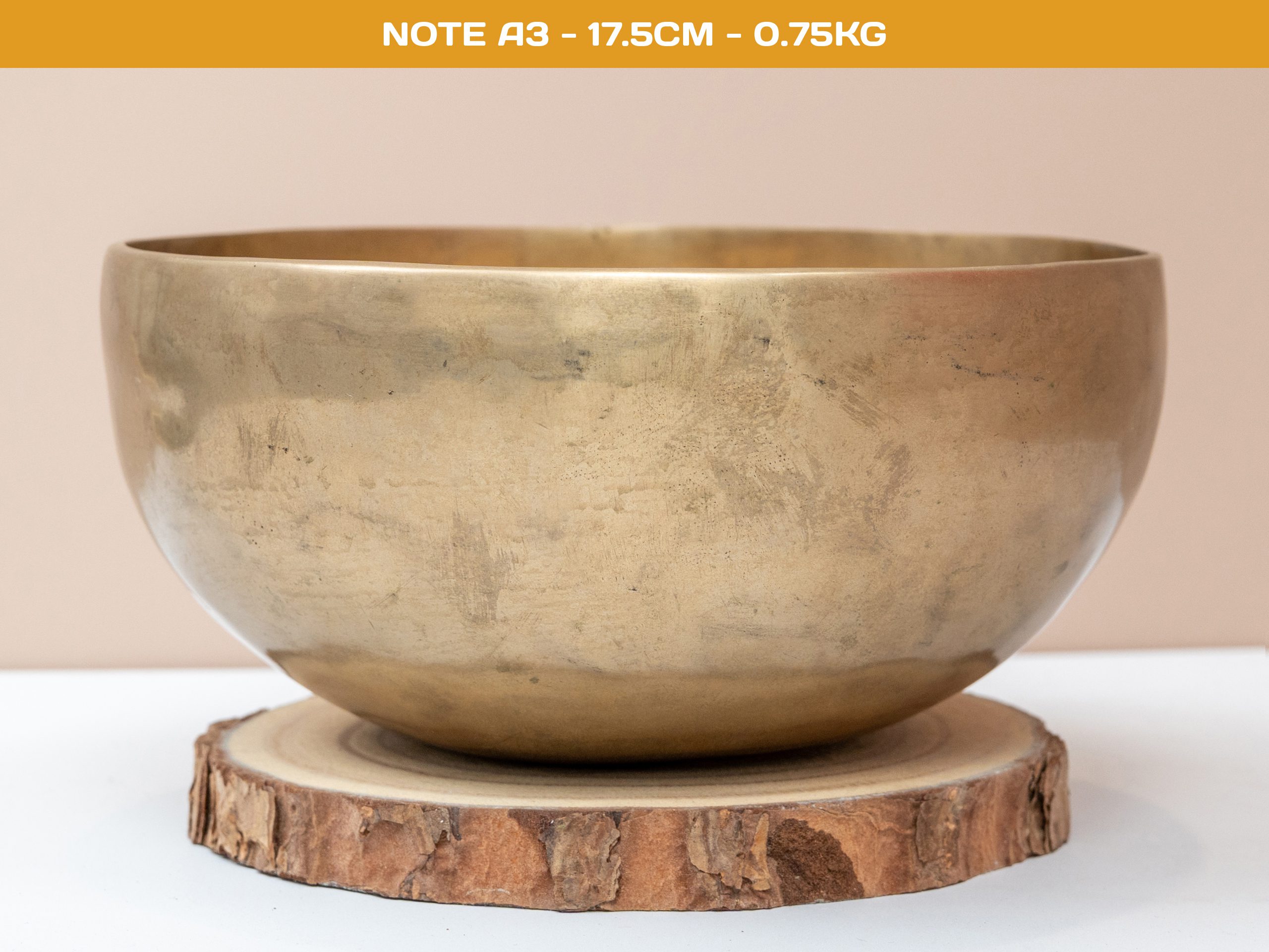 Chuông Xoay Himalaya Vàng Trơn Note A3 | Ø17.5cm | 0.75kg