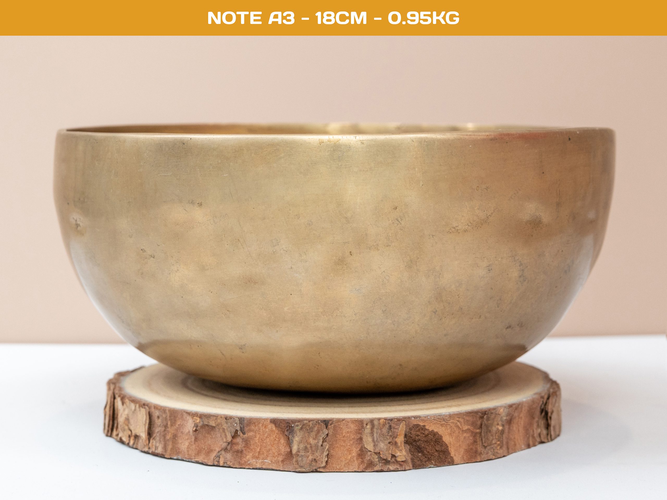 Chuông Xoay Himalaya Vàng Trơn Note A3# | Ø18cm | 0.95kg