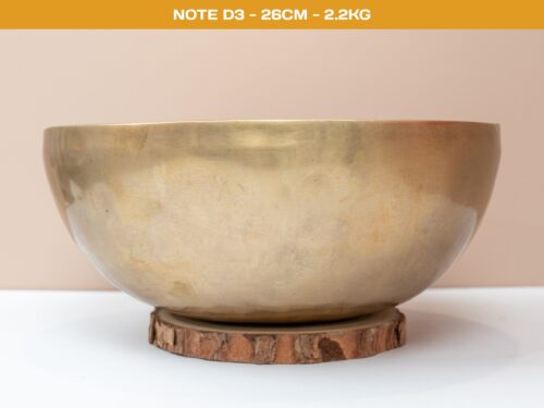 Chuông Xoay Himalaya Vàng Trơn Note D3 | Ø26cm | 2.2kg
