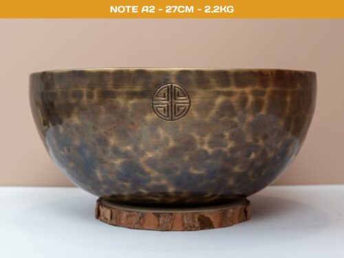 05.02.20260065 Chuông Xoay Himalaya Màu Cọp Khắc Full Moon | A2# | Ø27cm | 2.2kg