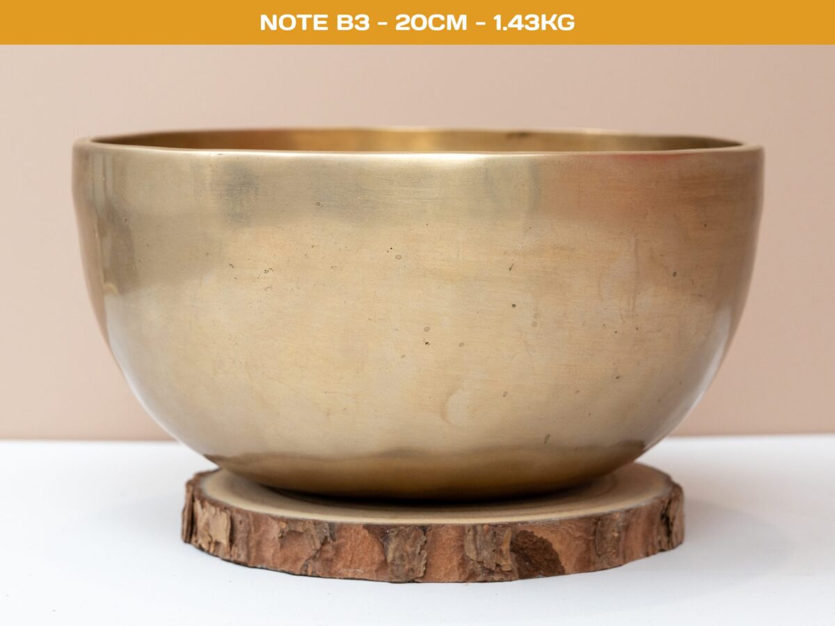 05.02.20260083 Chuông Xoay Himalaya Vàng Trơn Note B3 | Ø20cm | 1.43kg