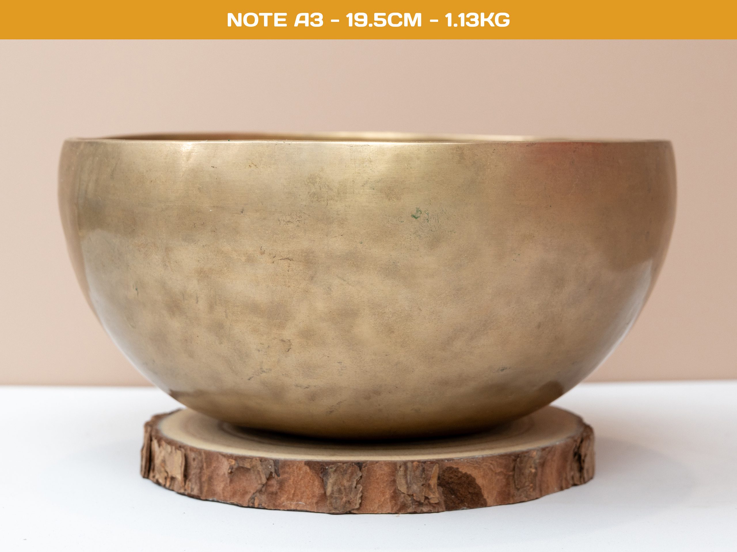 Chuông Xoay Himalaya Vàng Trơn Note A3 | Ø19.5cm | 1.13kg