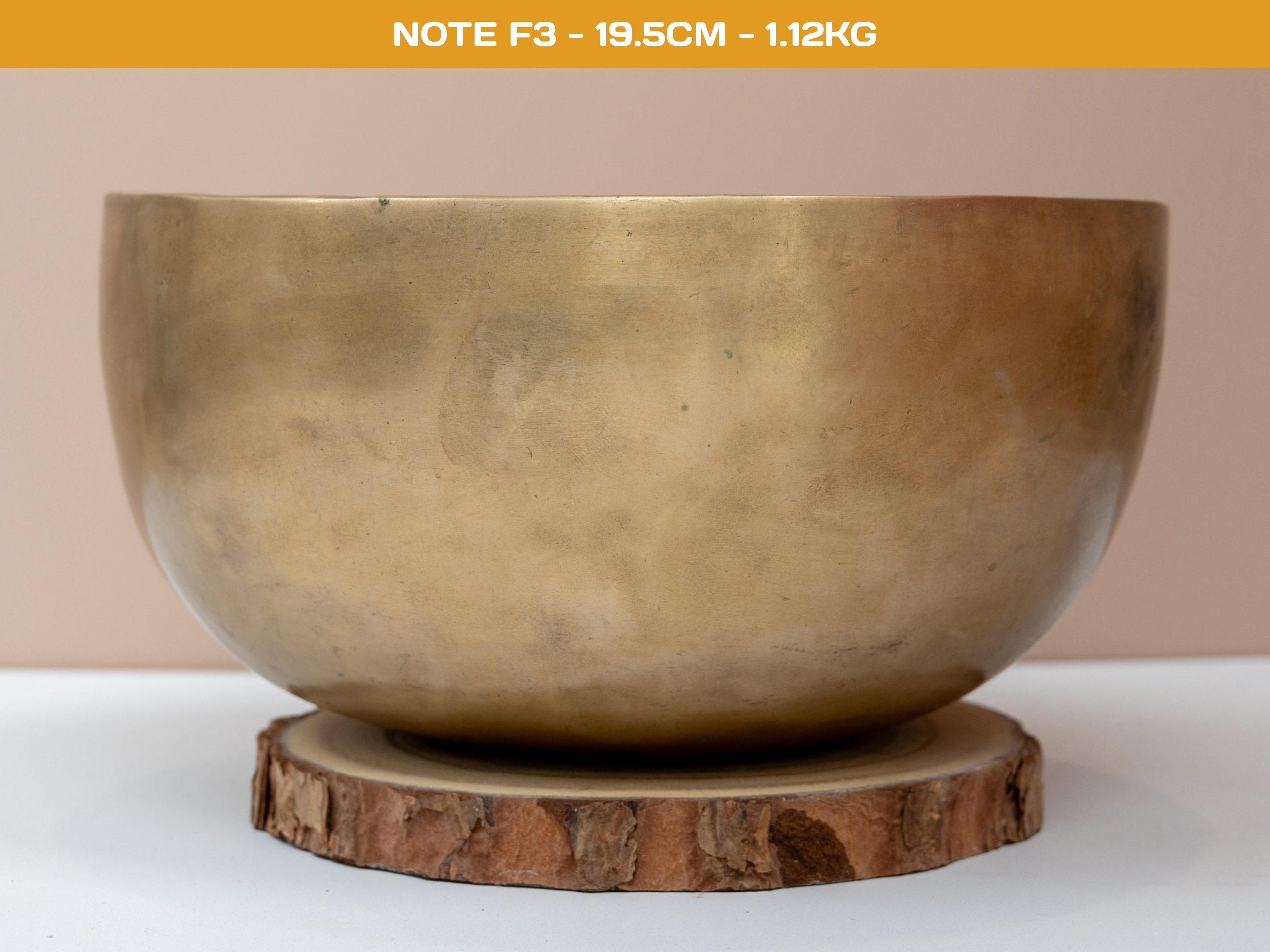 Chuông Xoay Himalaya Vàng Trơn Note F3# | Ø19.5cm | 1.12kg