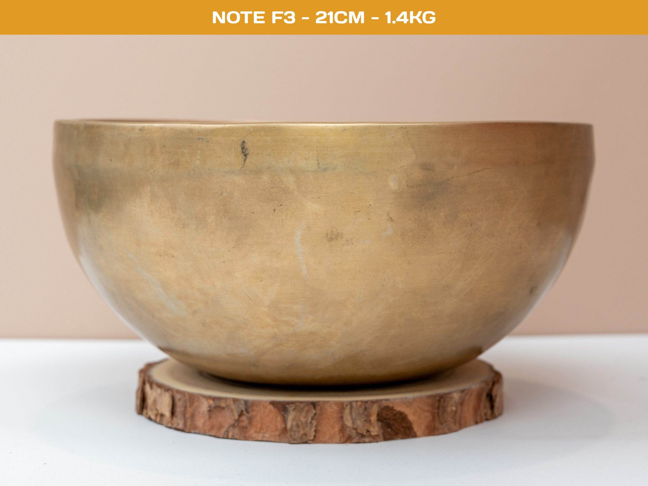 Chuông Xoay Himalaya Vàng Trơn Note F3# | Ø21cm | 1.4kg