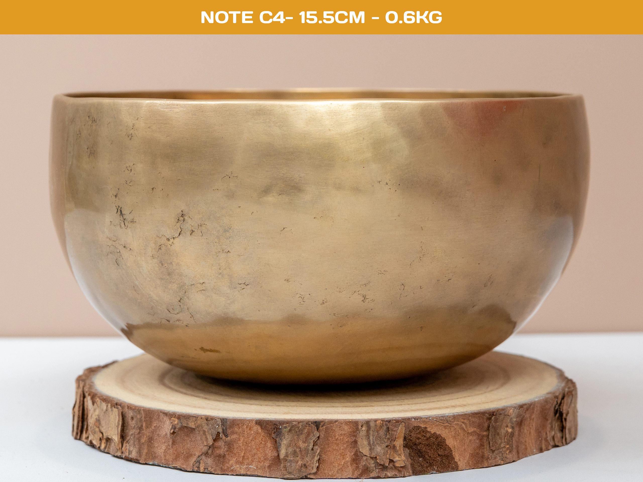 Chuông Xoay Himalaya Vàng Trơn Note C4 | Ø15.5cm | 0.6kg