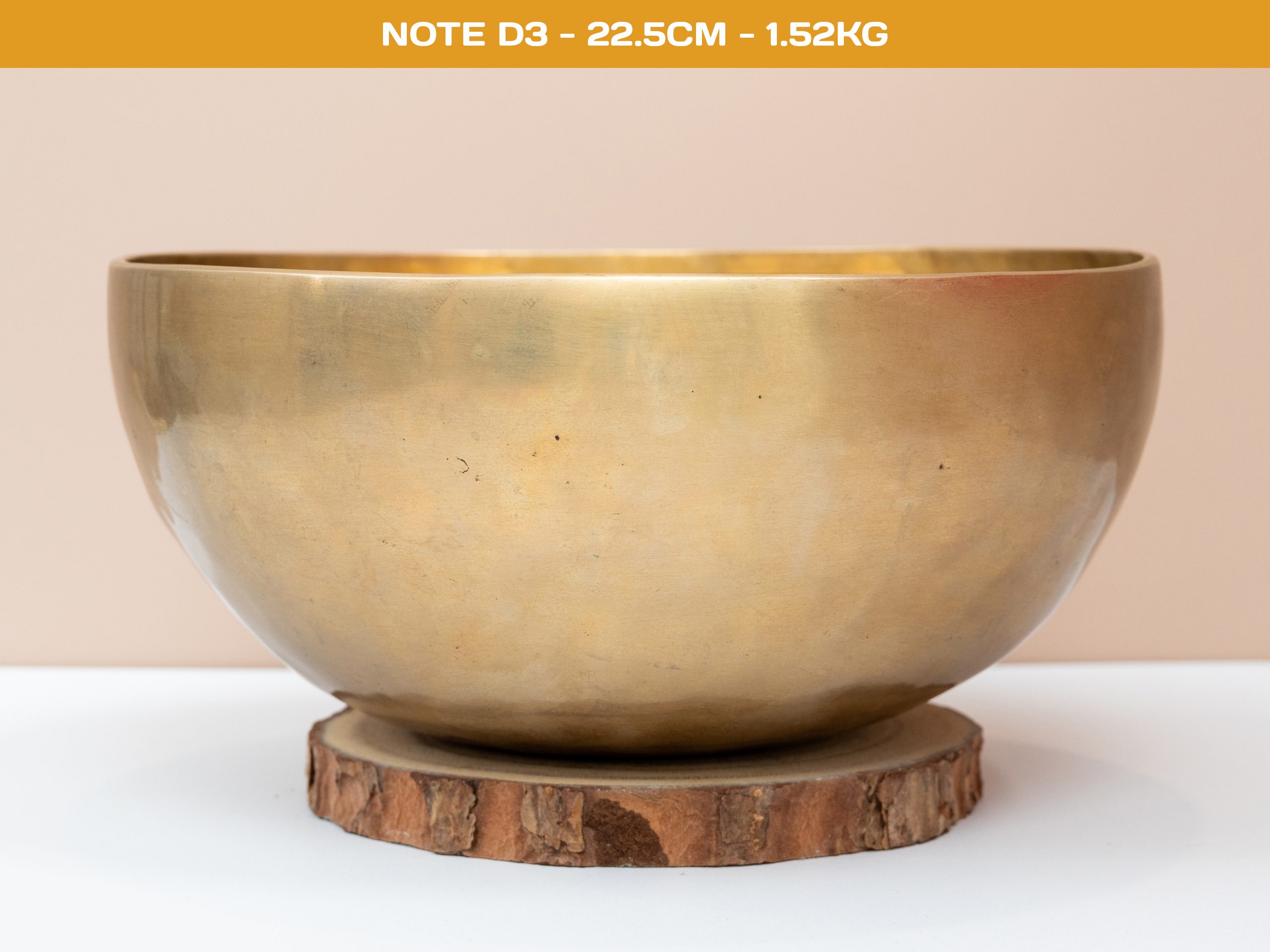 Chuông Xoay Himalaya Vàng Trơn Note D3 | Ø22cm | 1.52kg