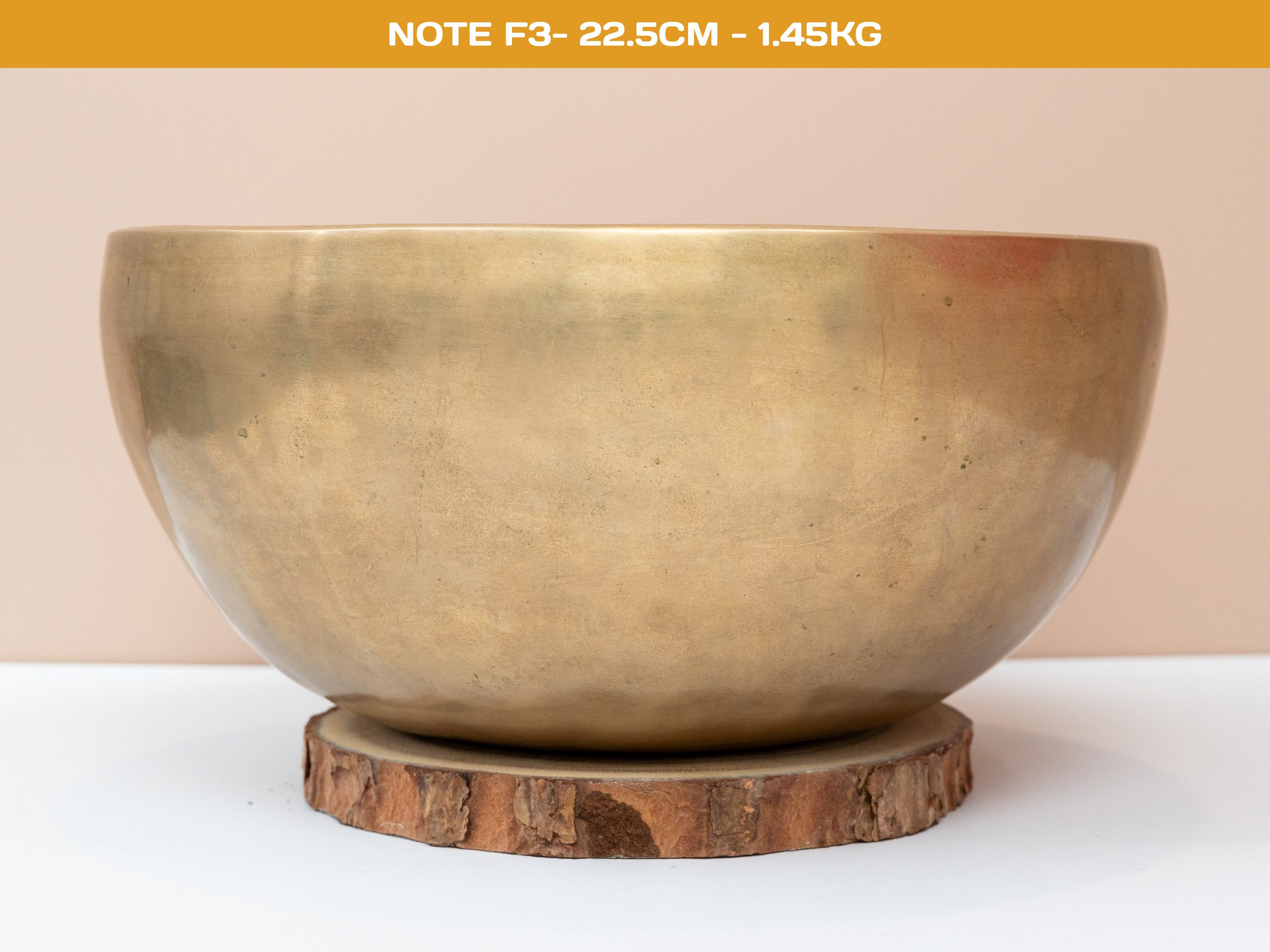 Chuông Xoay Himalaya Vàng Trơn Note F3 | Ø22.5cm | 1.45kg
