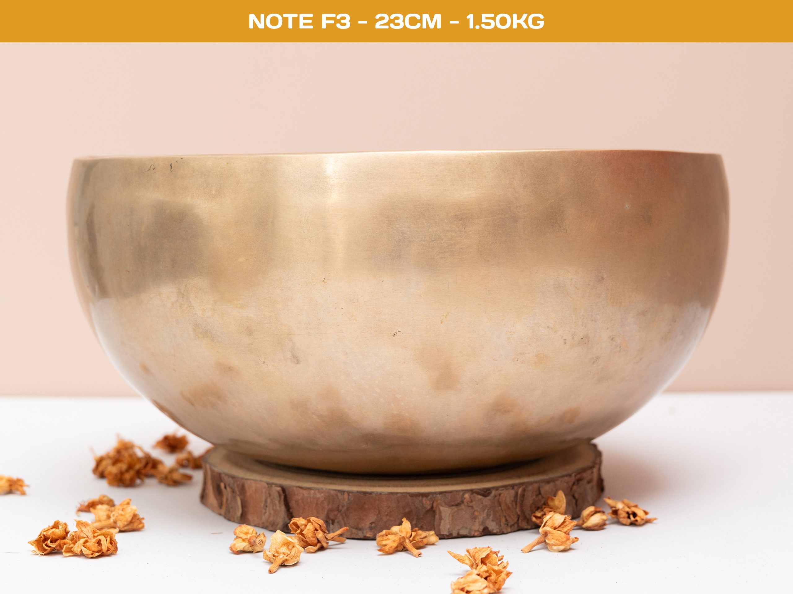 Chuông Xoay Himalaya Màu Vàng Hàng Decor | F3 | Ø23cm | 1.50kg
